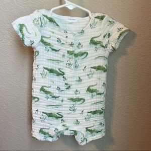 Angel Dear Baby Boy 100% Cotton Crocodile Print Shortie Romper